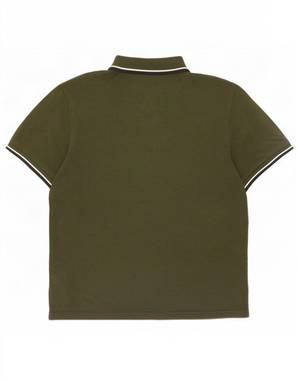 Polo da uomo Fred Perry grande in cotone a righe kaki