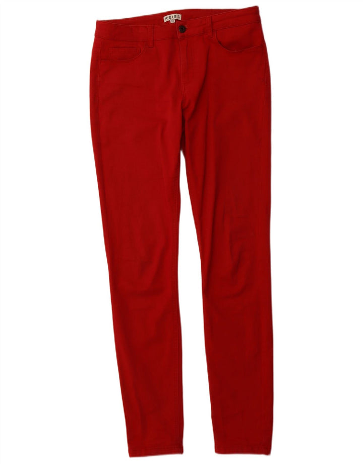 Pantaloni casual skinny da donna REISS UK 12 medi W30 L32 cotone rosso