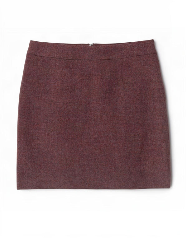 Minigonna da donna Joules UK 12 media W30 lana screziata viola
