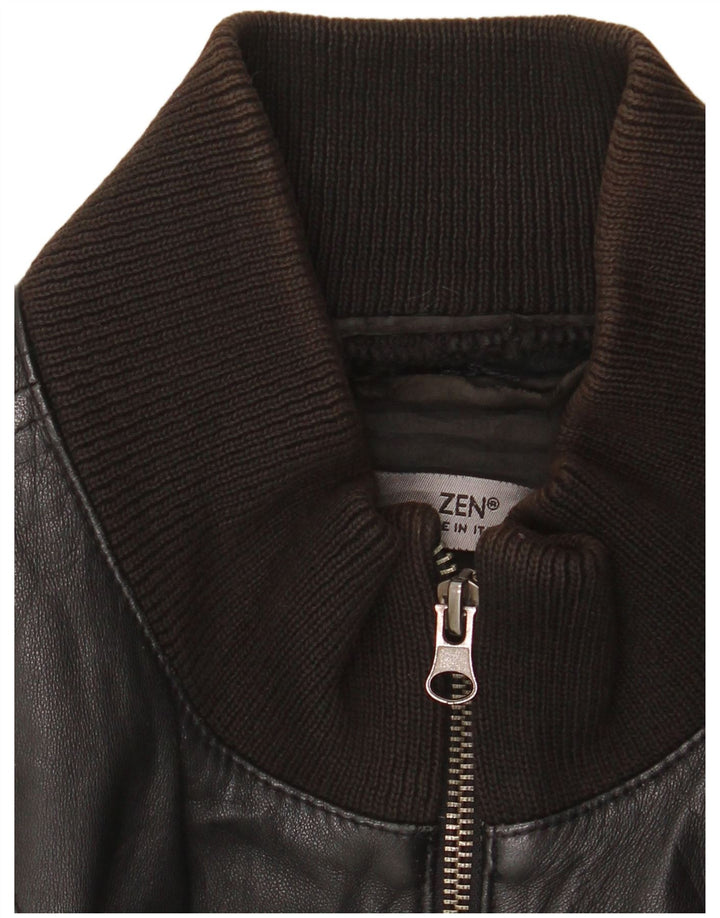 Giacca in pelle da uomo Zen IT 54 XL in pelle nera