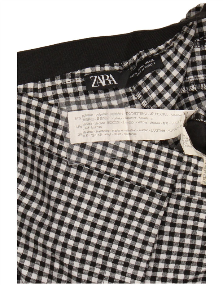 Pantaloni chino slim da donna Zara XL W32 L27 poliestere a quadretti neri