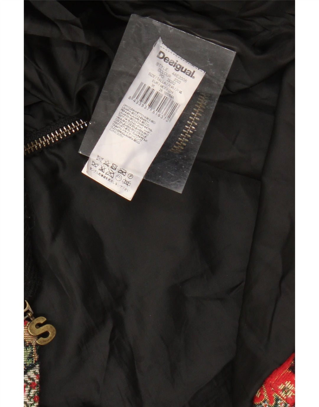 Soprabito da donna DESIGUAL EU 36 Small Black Paisley Wool