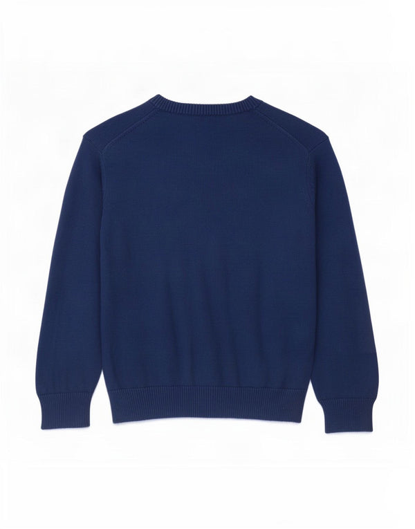Maglione maglione con scollo a V per ragazzi Gant 7-8 anni in cotone blu