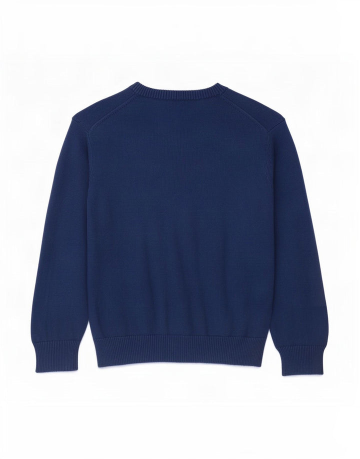 Maglione maglione con scollo a V per ragazzi Gant 7-8 anni in cotone blu