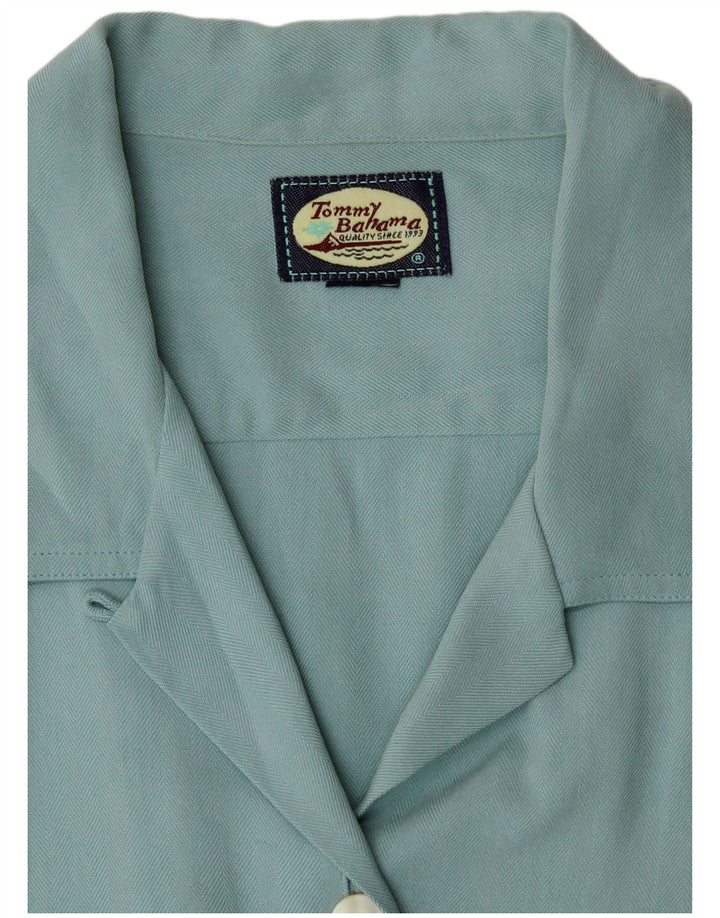 Camicia a maniche corte da donna Tommy Bahama UK 12 Medium Turchese a spina di pesce