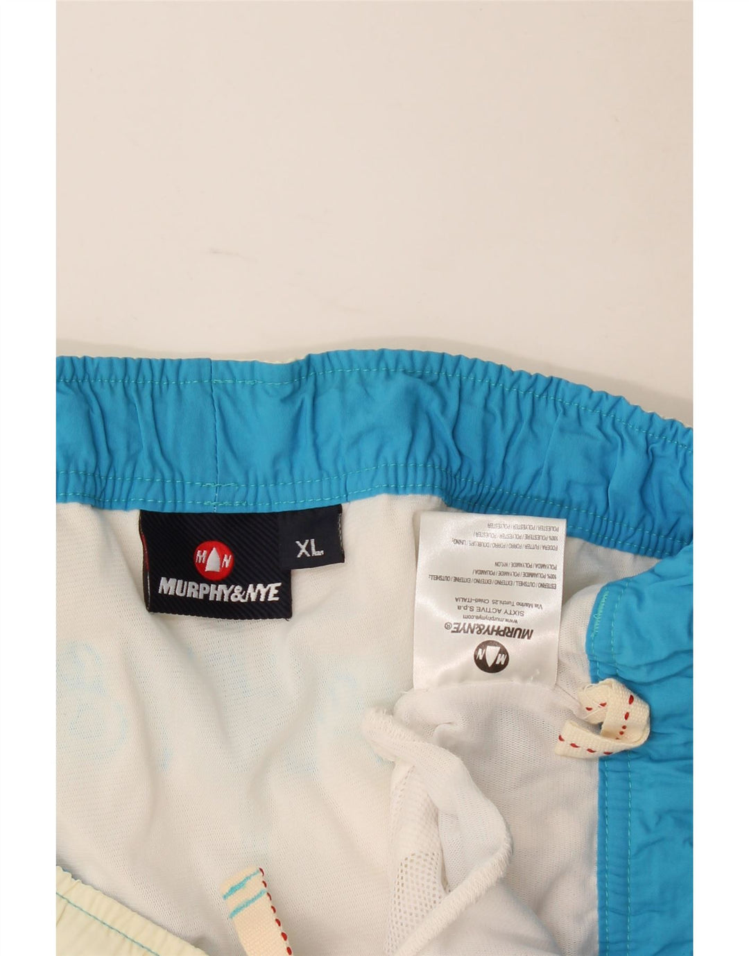 Pantaloncini da bagno grafici da uomo Murphy & Nye XL bianchi in poliammide
