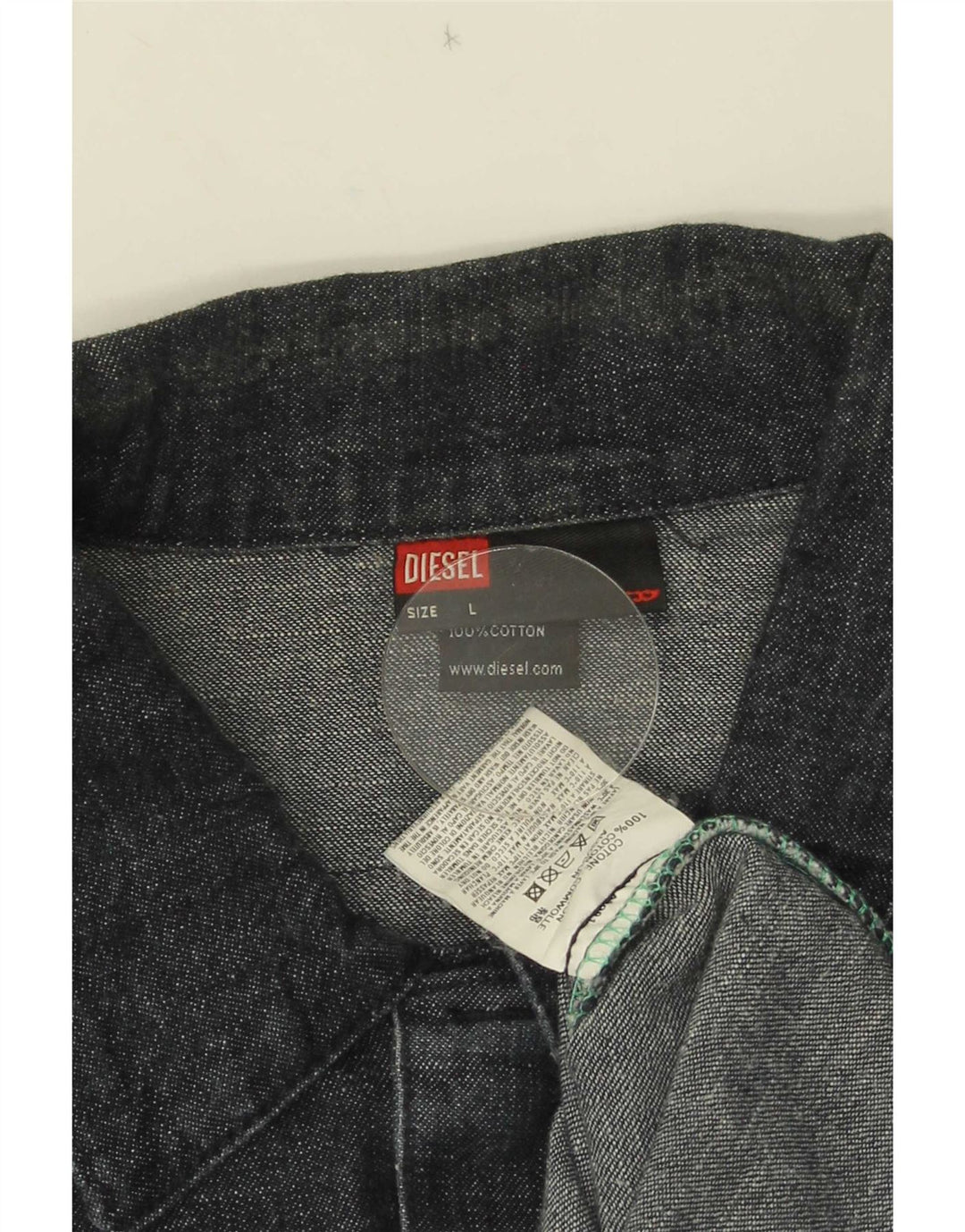 Giacca di jeans da uomo Diesel UK 40 Large in cotone blu navy