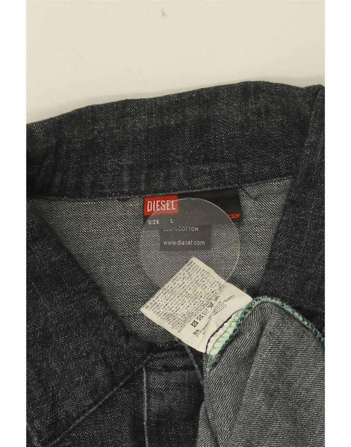 Giacca di jeans da uomo Diesel UK 40 Large in cotone blu navy