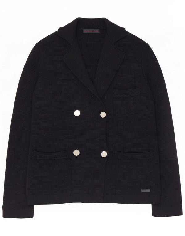 Trussardi Giacca Blazer da Uomo in maglia doppiopetto UK 36 Small Blu Navy