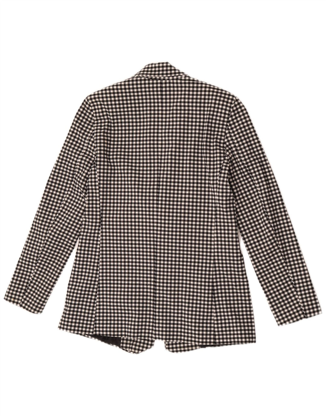 Giacca blazer da donna a 1 bottone Oasis UK 10 piccola viscosa a quadretti nera