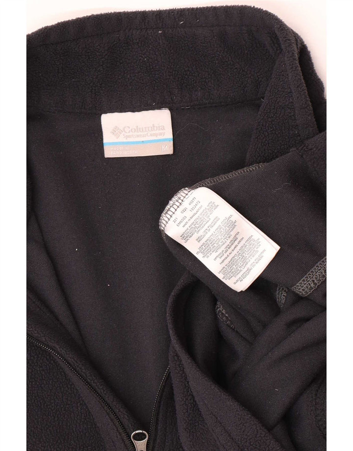 Maglione in pile da uomo Columbia con zip e collo, poliestere nero medio