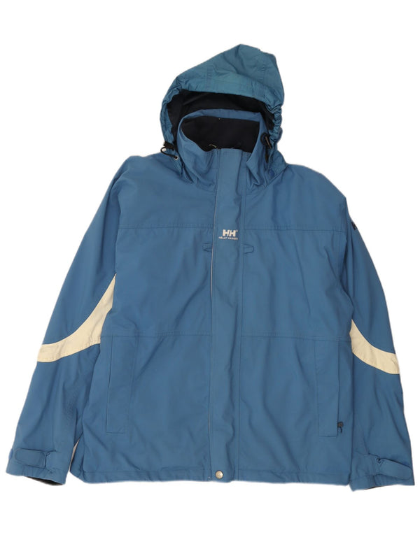 Giacca a vento con cappuccio da uomo Helly Hansen UK 40 Large Blue Colourblock