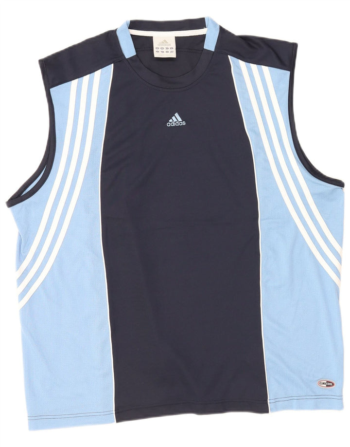 Canotta Adidas Climacool da uomo 2XL Poliestere color block blu navy