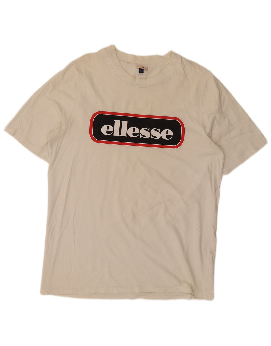 T-shirt grafica da uomo Ellesse Top piccola in cotone bianco sporco