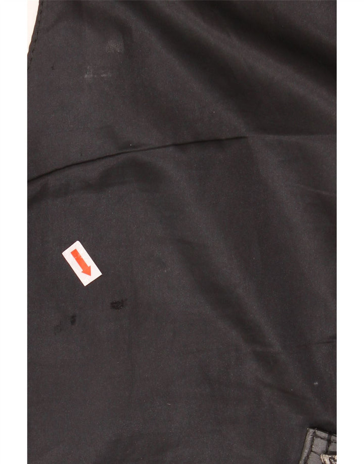 Gilet in pelle vintage da uomo grande nero