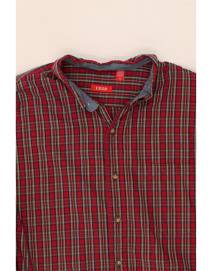 IZOD Mens Shirt Large Red Check Cotton Vintage Izod and Second-Hand Izod from Messina Hembry 