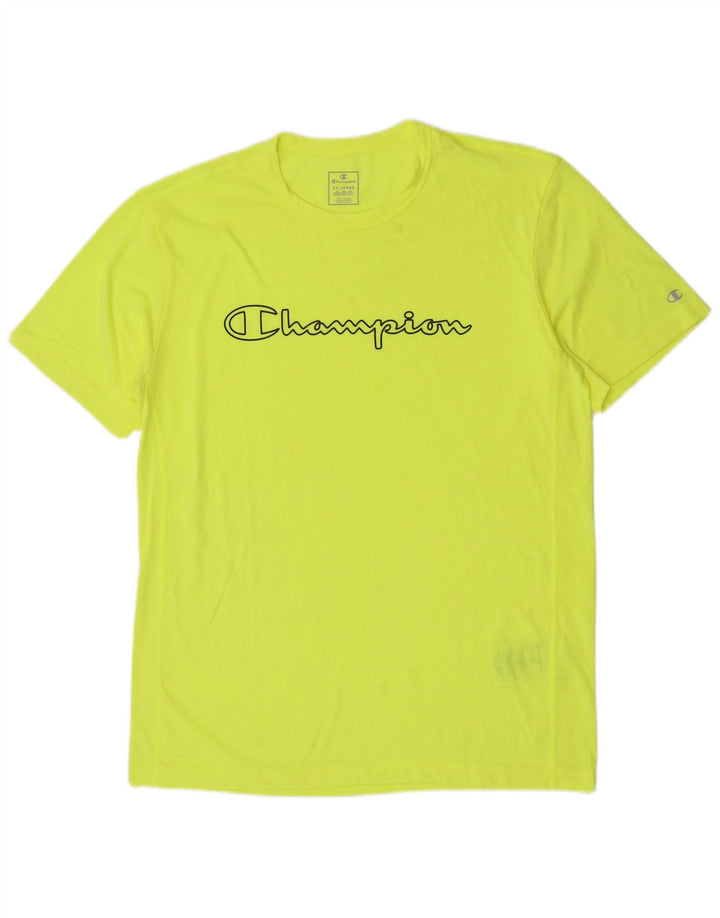 T-shirt grafica da uomo Champion Top 2XL poliestere giallo