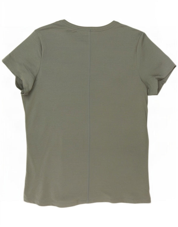 T-shirt Nike Dri Fit Slim da donna, taglia UK 16, grande, verde, in poliestere