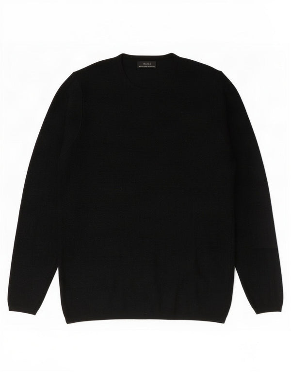 Maglione girocollo da donna Zara UK 10 piccolo in viscosa Chevron nera