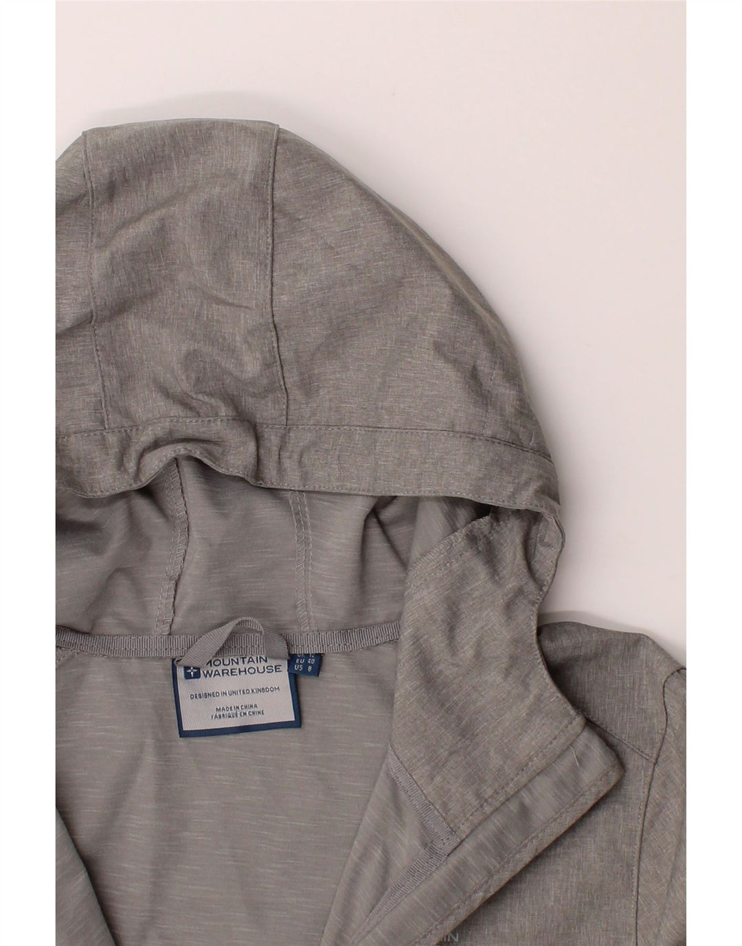 MOUNTAIN WAREHOUSE Womens Hooded Windbreaker Jacket UK 12 Medium  Grey Vintage Mountain Warehouse and Second-Hand Mountain Warehouse from Messina Hembry 