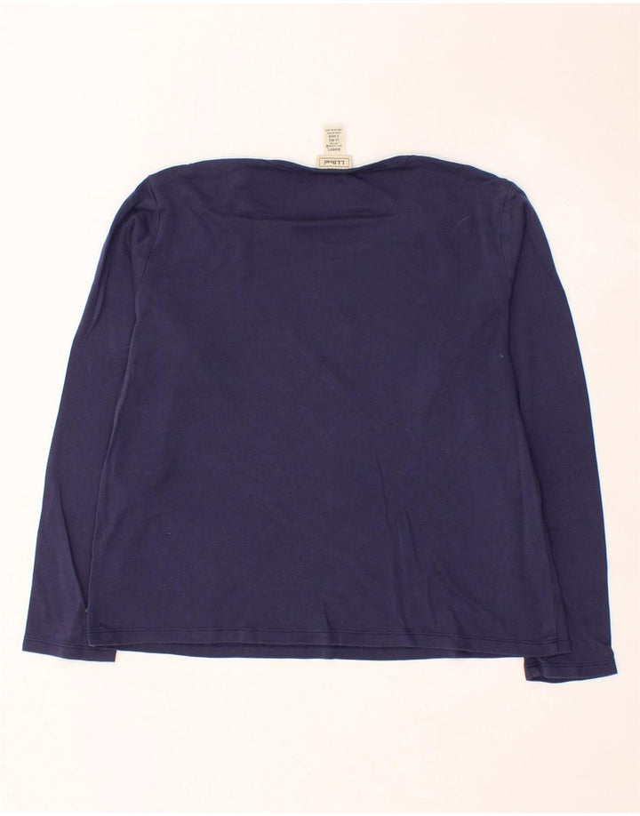 L.L.BEAN Womens Top Long Sleeve UK 16 Large Navy Blue Cotton Vintage L.L.Bean and Second-Hand L.L.Bean from Messina Hembry 