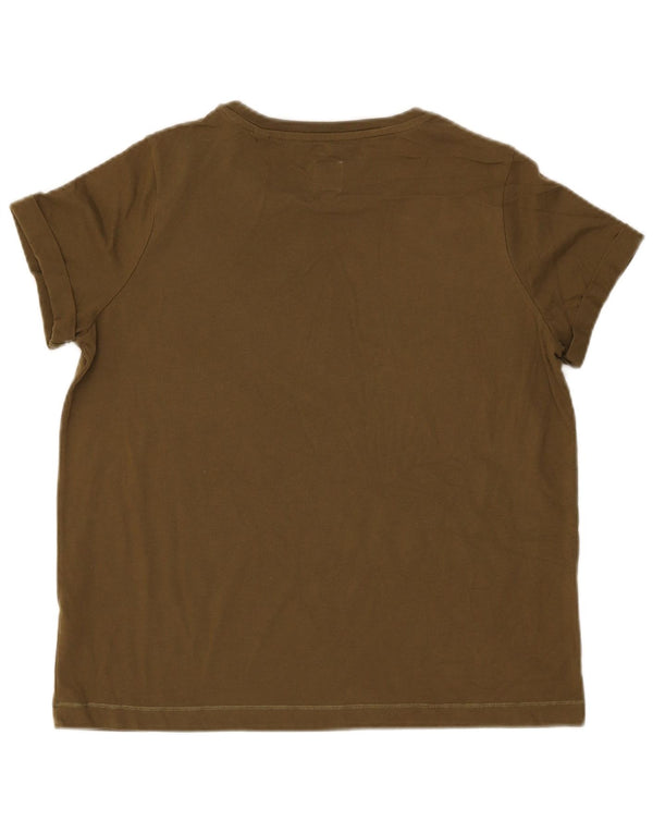 Jack Wills Womens T-Shirt Top UK 12 Medium Khaki Cotton