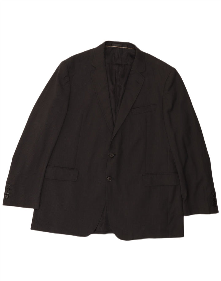 MARKS & SPENCER Giacca blazer da uomo a 2 bottoni UK 38 gessato nero medio