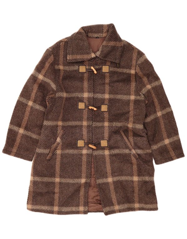 Montgomery da donna VINTAGE US 1 XS lana a quadri marrone