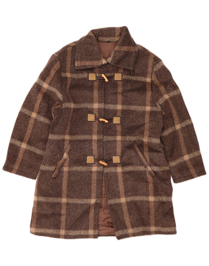 Montgomery da donna VINTAGE US 1 XS lana a quadri marrone