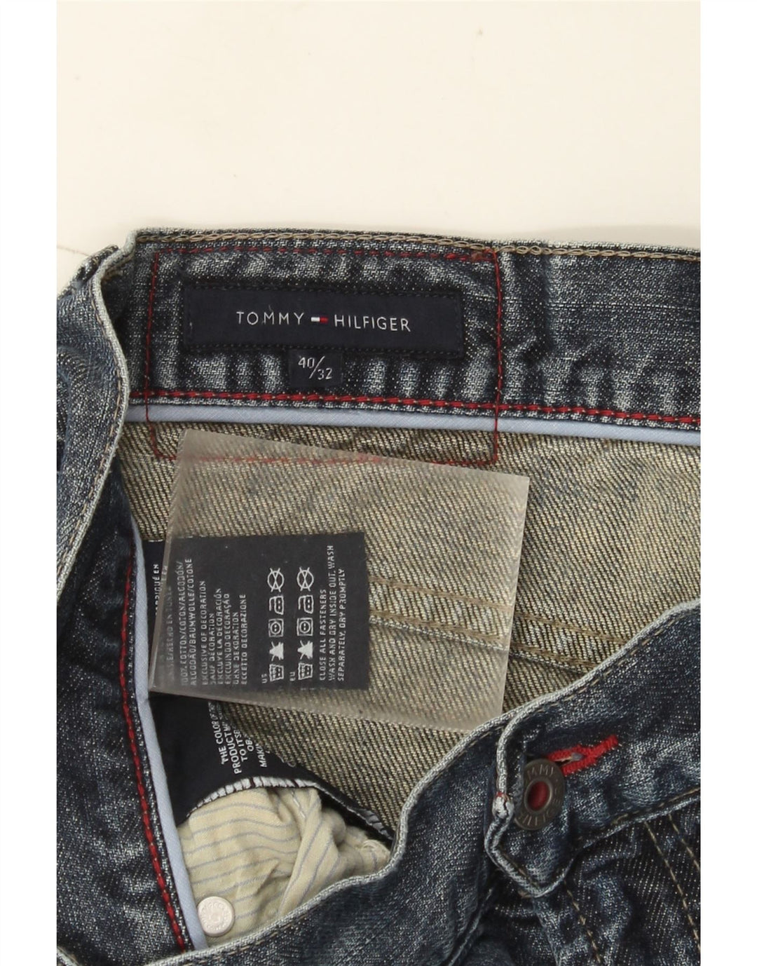 Jeans dritti da uomo Tommy Hilfiger W40 L32 cotone blu