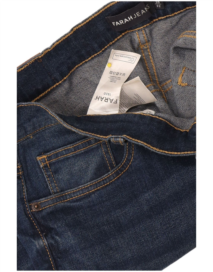Jeans dritti da uomo Farah W30 L32 cotone blu navy