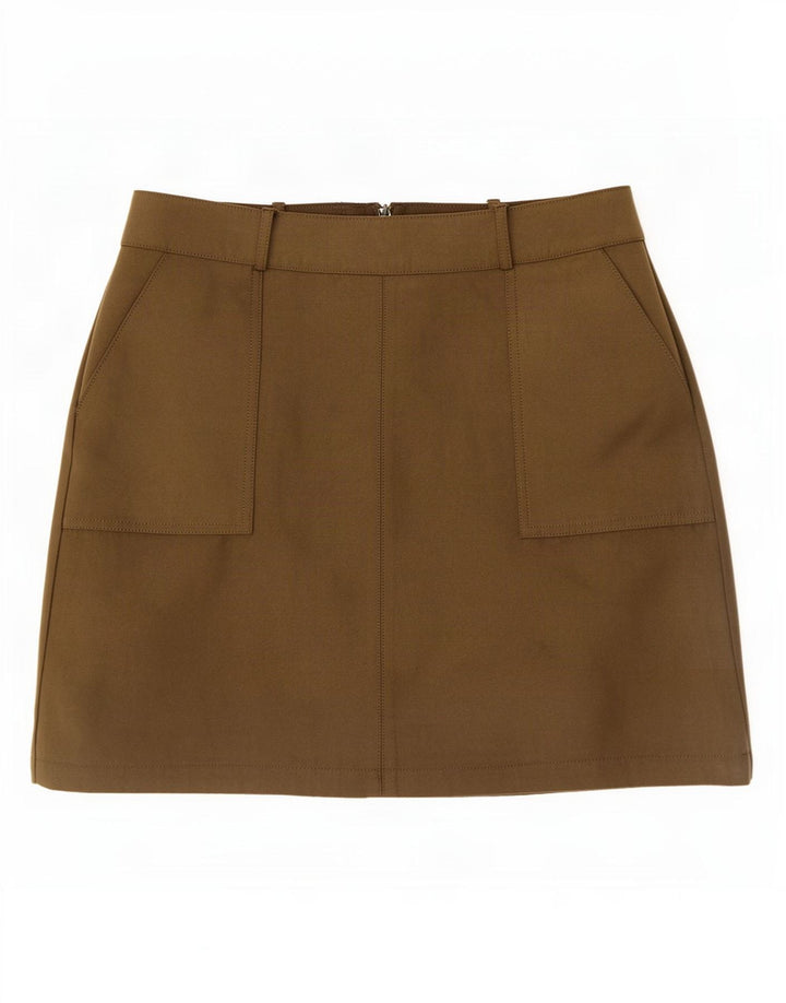 Minigonna da donna Oasis UK 12 media W30 poliestere kaki