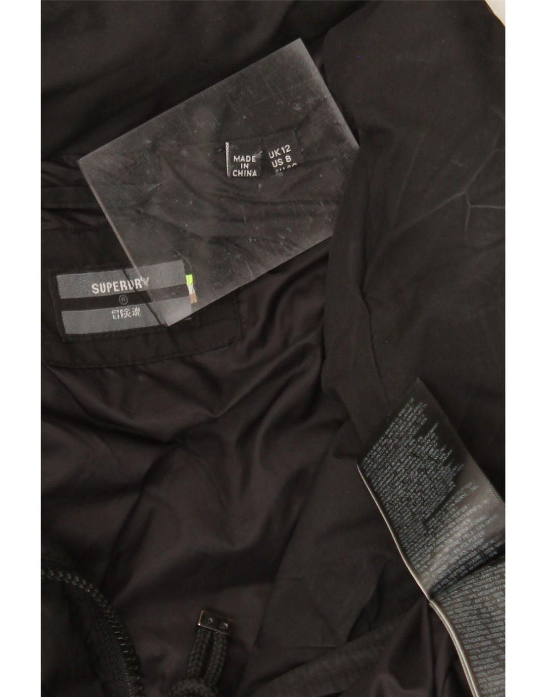 Cappotto imbottito da donna SUPERDRY UK 12 poliestere nero medio
