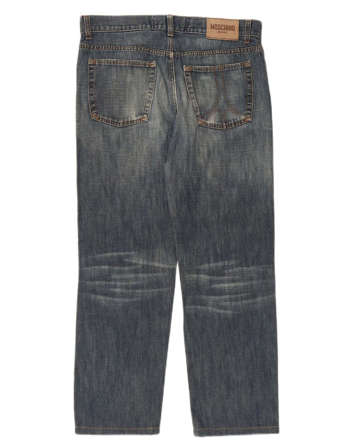 Jeans dritti da uomo MOSCHINO W34 L27 cotone blu