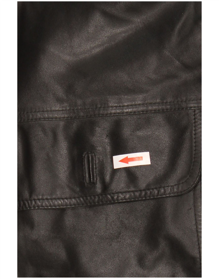Giacca in pelle vintage da uomo IT 48 media nera