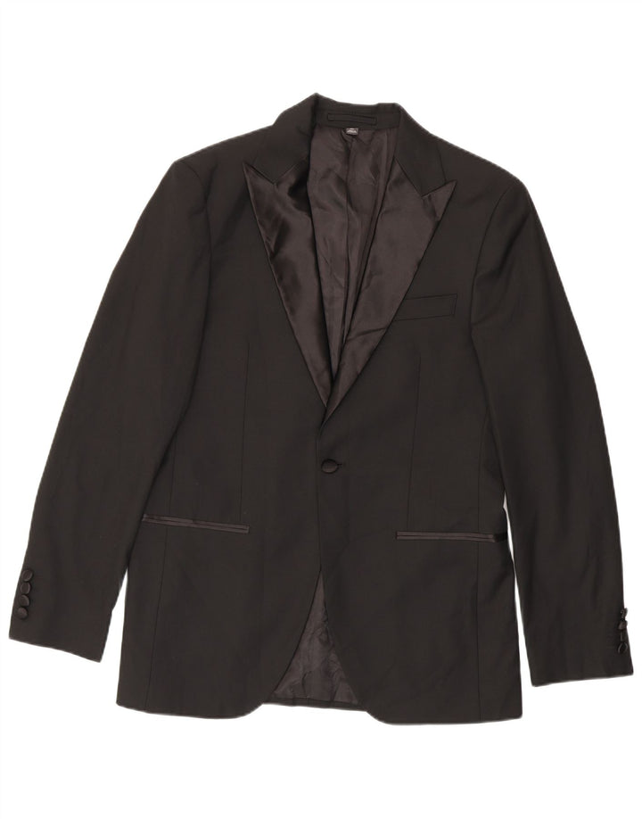 Giacca blazer a 1 bottone Marks & Spencer da uomo UK 38 poliestere nero medio