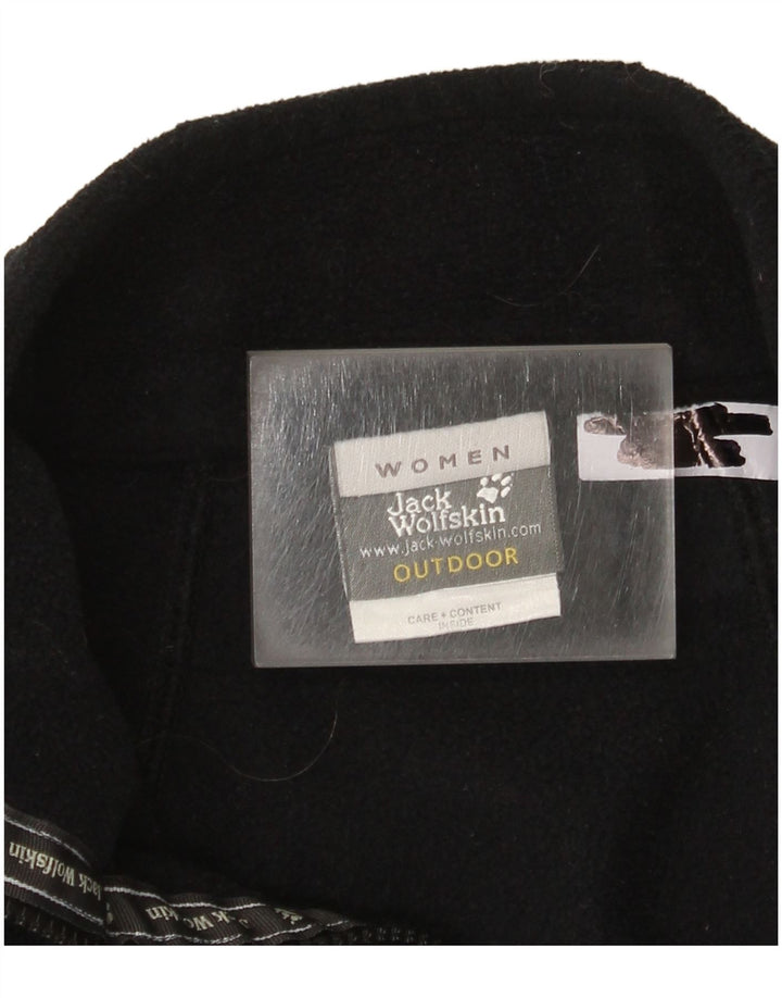 Giacca in pile foderata da donna Jack Wolfskin UK 16 grande poliestere nero
