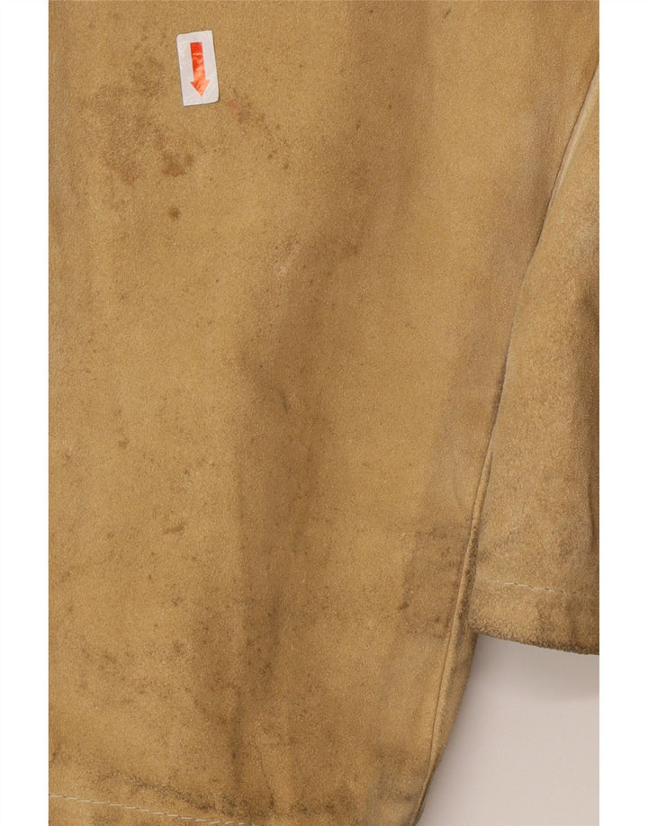 Giacca da uomo in pelle scamosciata CONBIPEL UK 40 grande in pelle beige