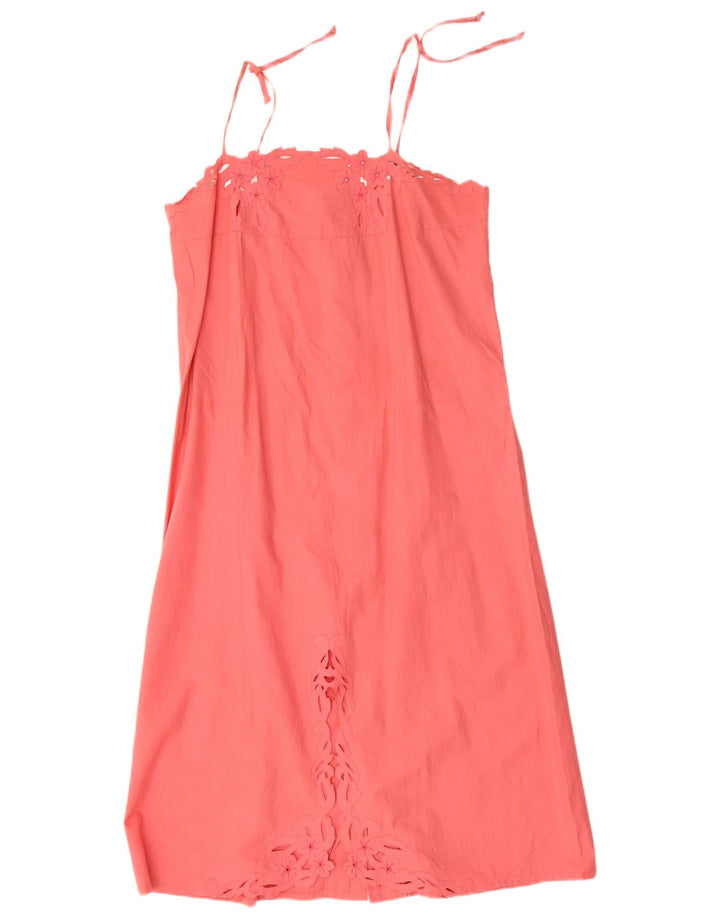 Prendisole vintage da donna UK 12 rosa medio floreale