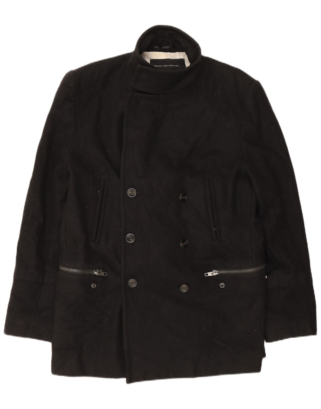 Cappotto da marinaio da uomo French Connection UK 40 grande nero