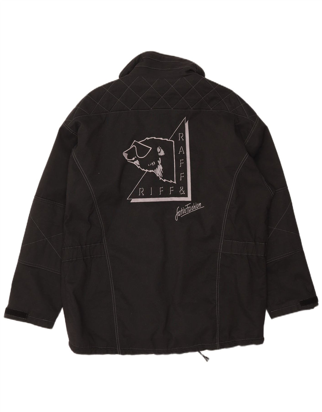 Giacca a vento grafica da uomo Riff & Riffa UK 40 Large nera in poliammide
