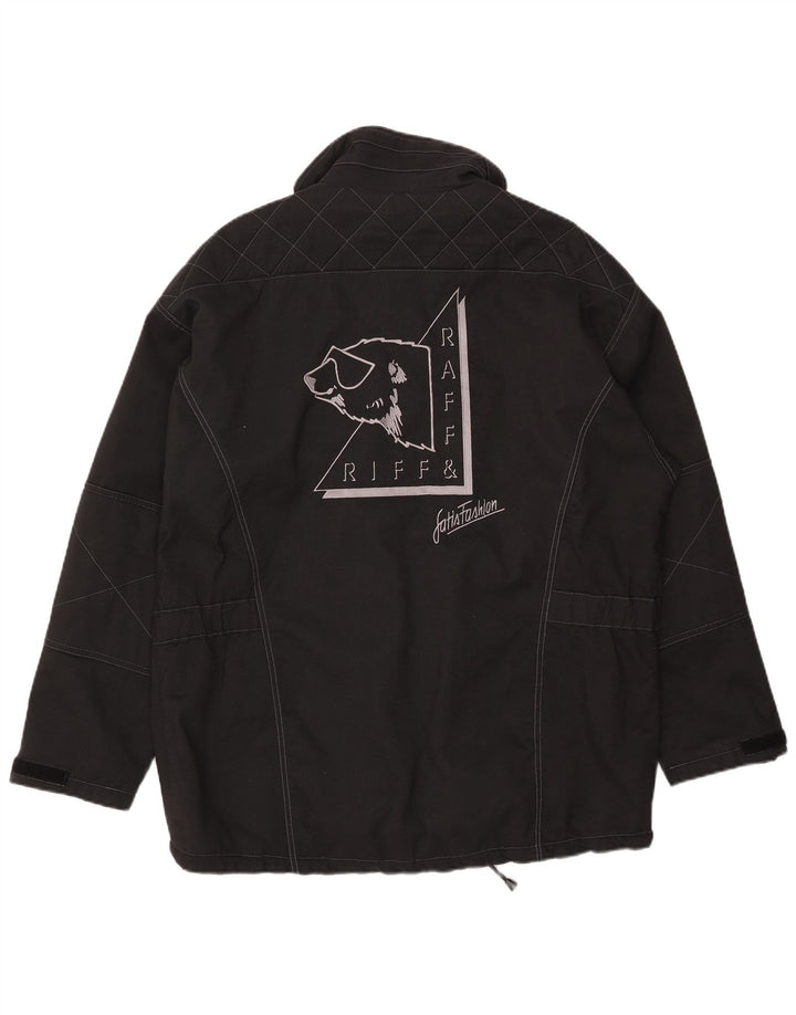 Giacca a vento grafica da uomo Riff & Riffa UK 40 Large nera in poliammide