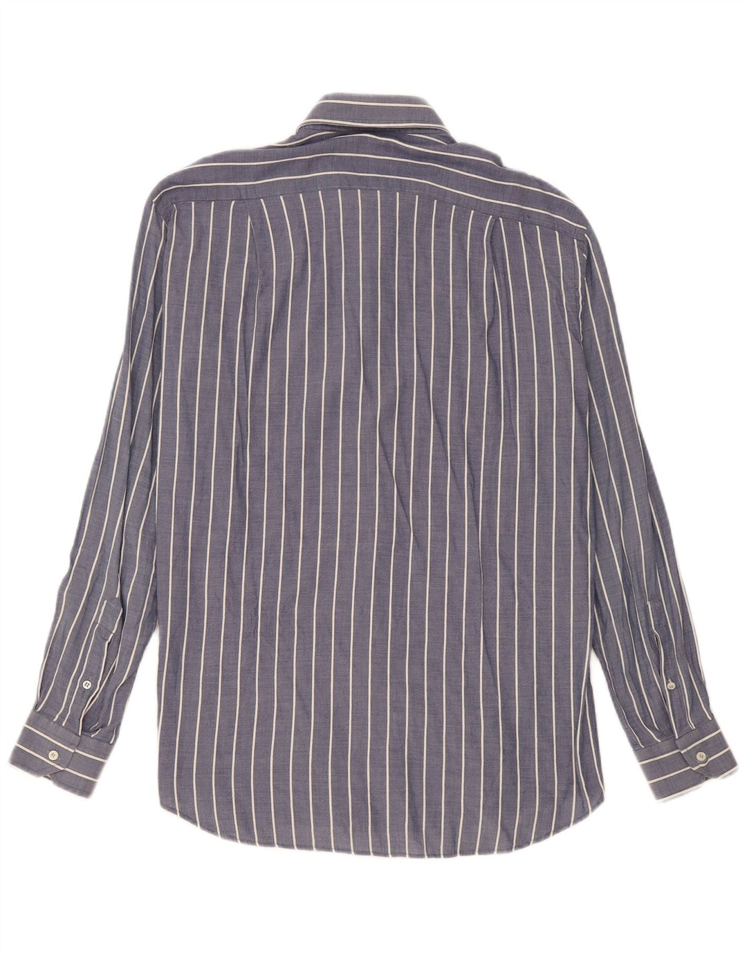 Camicia da uomo Roccobarocco taglia 40 15 3/4 cotone gessato medio blu navy