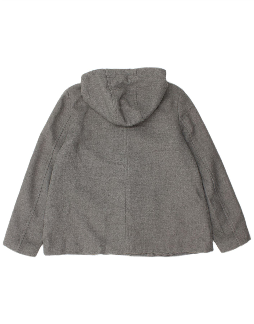 ZARA Womens Hooded Duffle Jacket UK 14 Medium Grey Acrylic