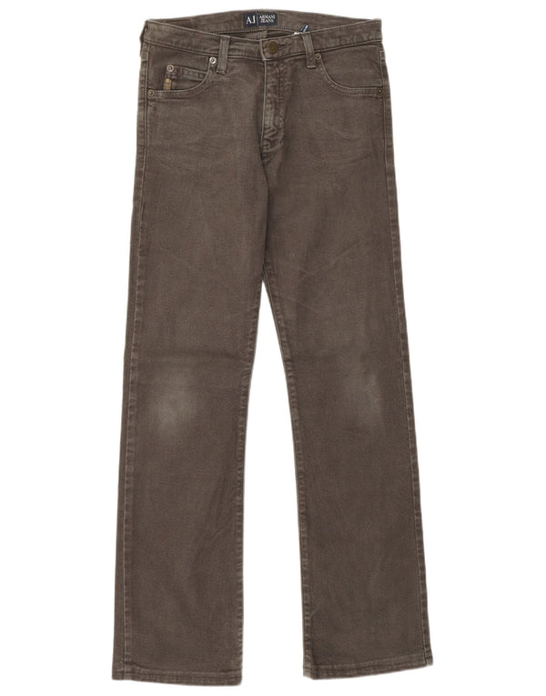 Jeans dritti da donna ARMANI W26 L29 cotone kaki