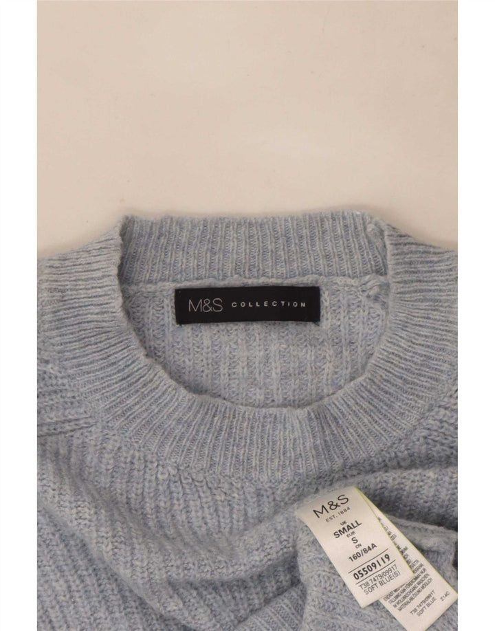 Maglione maglione girocollo oversize da donna Marks & Spencer UK 10 piccolo blu