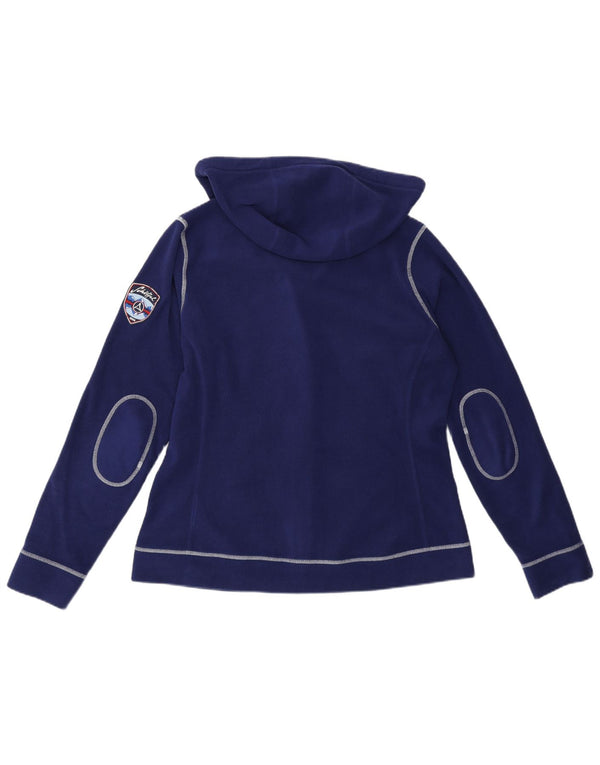 Giacca in pile con cappuccio da donna Schoffel UK 14 poliestere medio blu navy