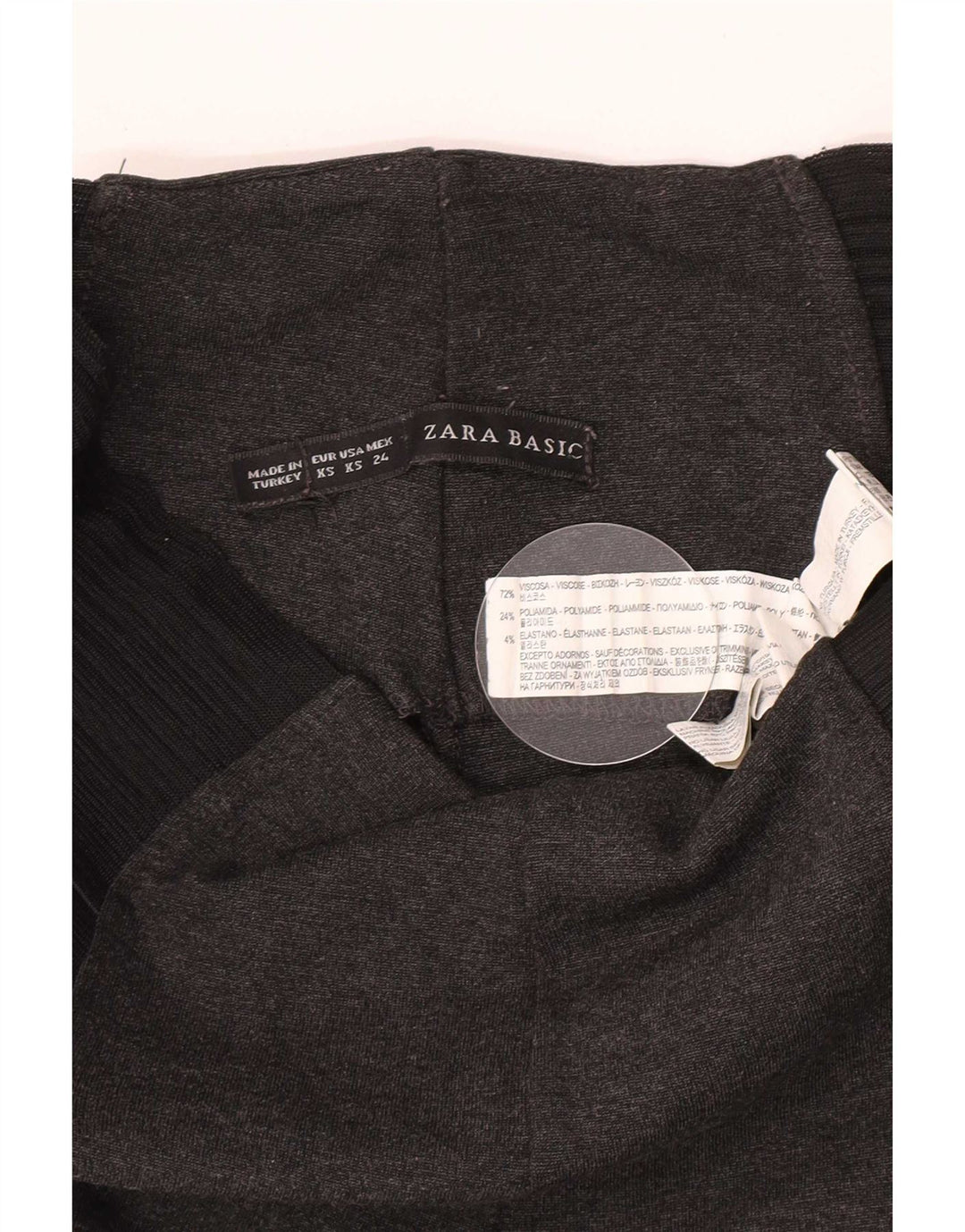 Leggings Zara da donna UK 6 XS viscosa color block grigio