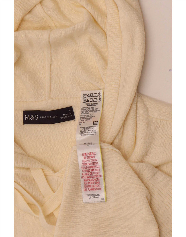 Maglione oversize con cappuccio da donna Marks & Spencer UK 16 Large Beige