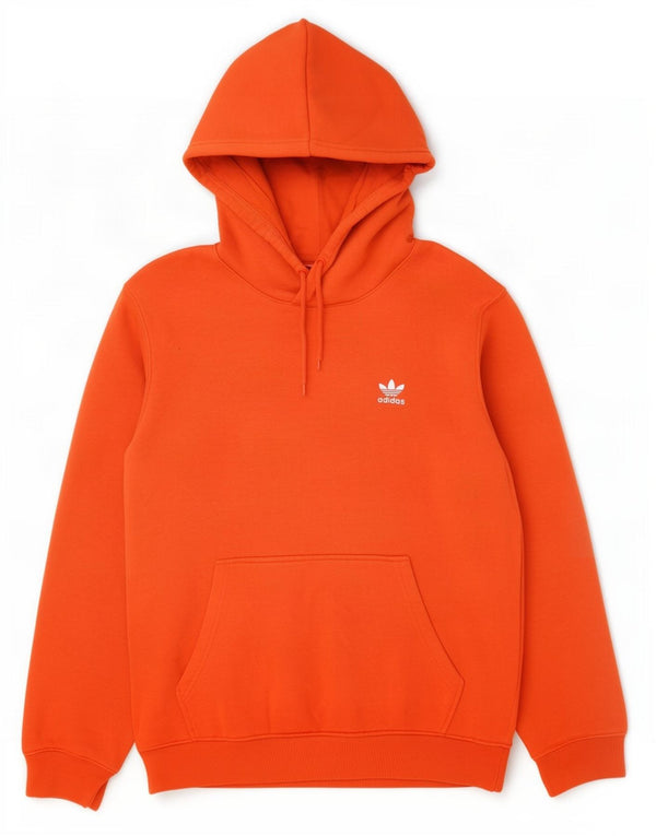 Adidas Mens Hoodie Jumper Medium Orange Cotton